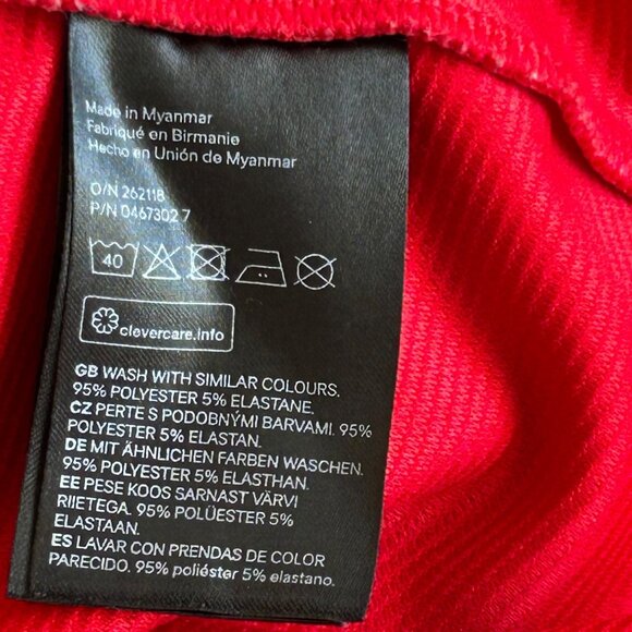 Divided Red Ribbed Sleeveless Skater Dress With Scoop Neckline - Size 4 - Picture 8 of 8